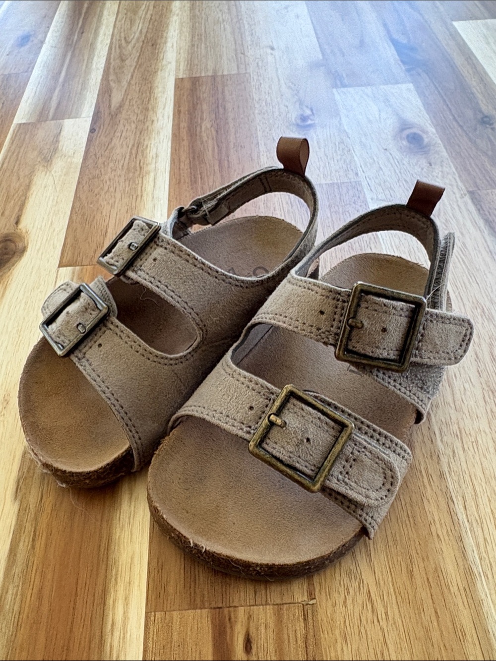 OshKosh B'gosh Tan Suede Double-Buckle Kids Sandals